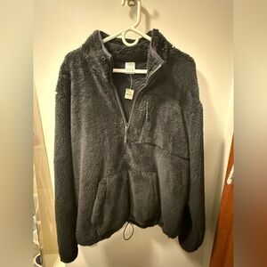 PINK Victoria's Secret Black Plush Jacket